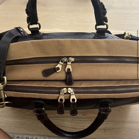 Land Rover Range Car Messenger Shoulder Duffle Bag Leather Travel Briefcase - Picture 4 of 12